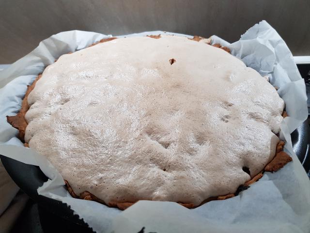 Tarte aux framboises cuite