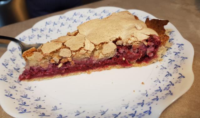 Part de tarte aux framboises